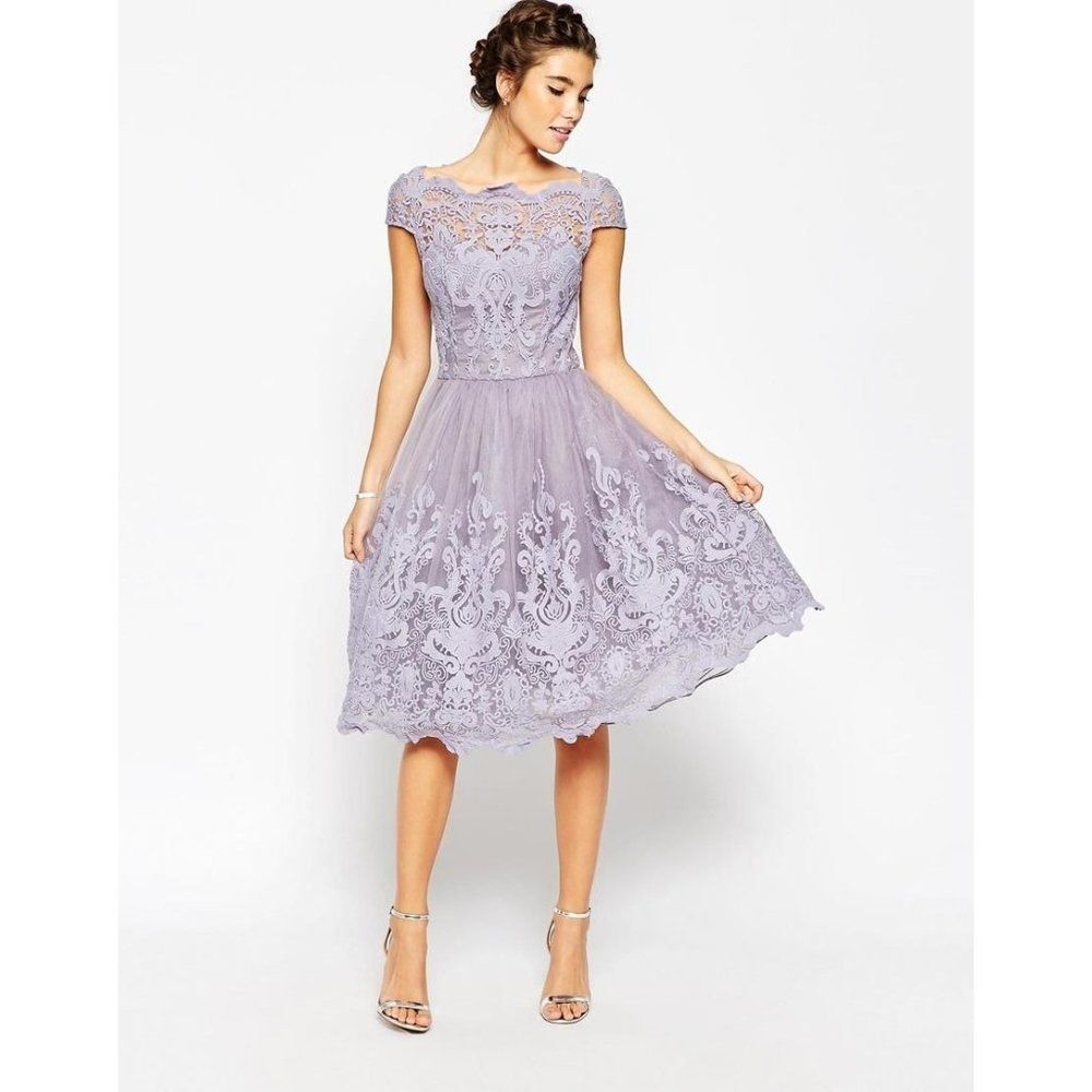 NWT Chi Chi London Lilac Lace Dress